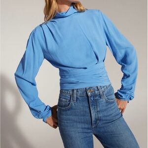 Favorite Daughter Ingrid Long Sleeve Blue Blouse